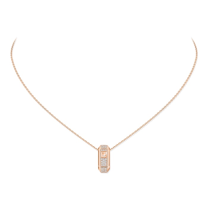 Messika 18K Rose Gold Moderniste Pave Diamond Pendant Necklace