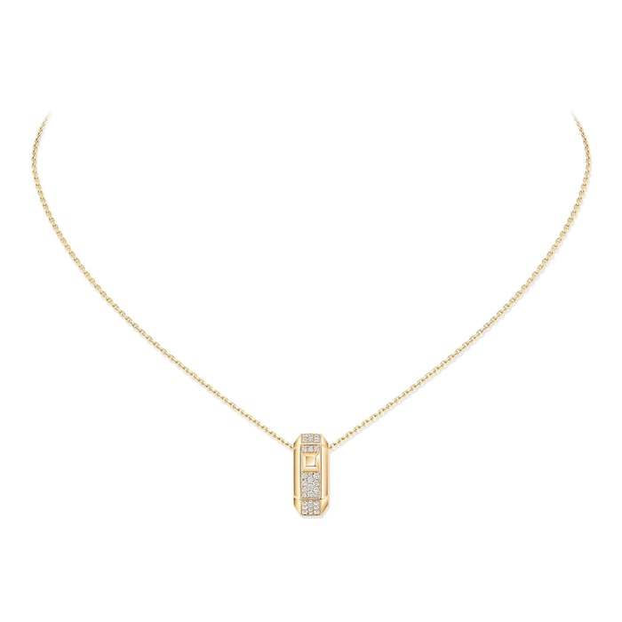 Messika 18K Yellow Gold Moderniste Pave Diamond Pendant Necklace