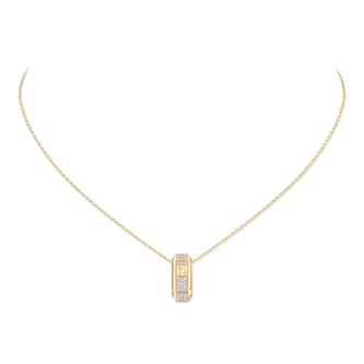 Messika 18K Yellow Gold Moderniste Pave Diamond Pendant Necklace