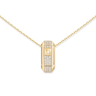 Messika 18K Yellow Gold Moderniste Pave Diamond Pendant Necklace