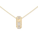 Messika 18K Yellow Gold Moderniste Pave Diamond Pendant Necklace