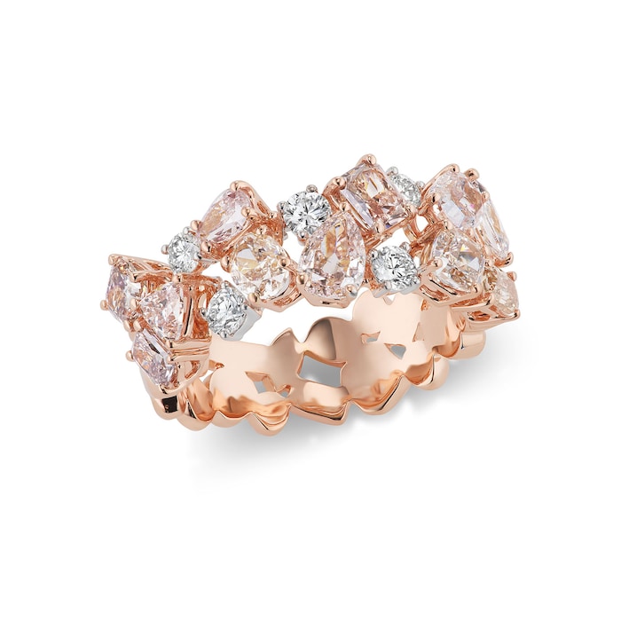 J FINE 18K Rose Gold 3.31ctw Pink & 0.36ctw White Diamond Necklace