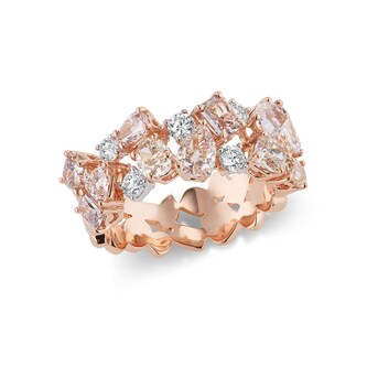 J FINE 18K Rose Gold 3.31ctw Pink & 0.36ctw White Diamond Necklace