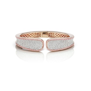 J Fine 18k Pink Gold Argyle Pink™ Diamond Reverse Saddle Cuff