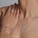 J Fine 18k Pink Gold and Platinum Argyle Pink™ Diamond Vertical Bar Necklace 18"