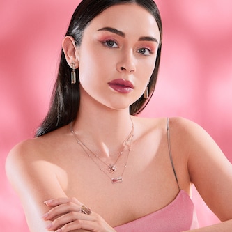 J Fine 18k Pink Gold Argyle Pink™ Diamond and Bi Color Tourmaline Necklace 18"