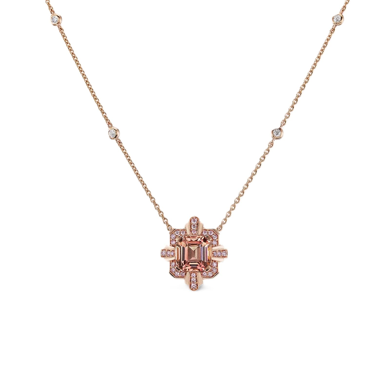 J Fine 18K Rose Gold Argyle Pink™ Diamond and Pink Tourmaline Necklace