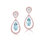 J Fine 18K White & Rose Gold Argyle Pink™ Diamond and Aquamarine Drop Earrings
