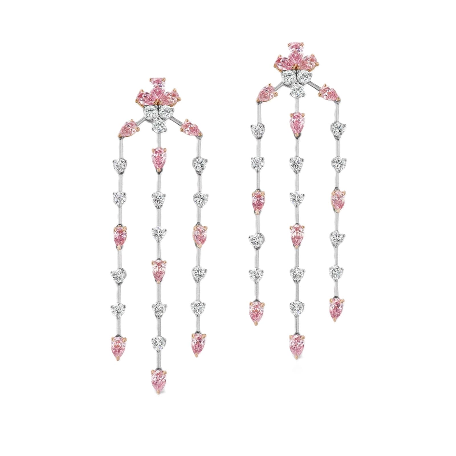 J Fine Platinum & 18K Rose Gold Argyle Pink™ Diamond Chandelier Earrings