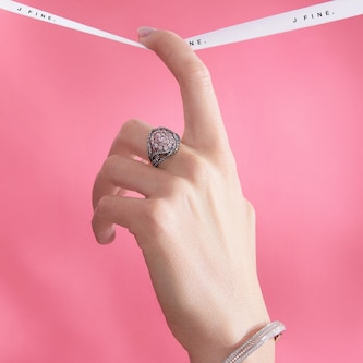J Fine Platinum & 18K Rose Gold Argyle Pink™ Diamond Divine Lotus Ring