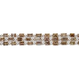 J Fine 18K White & Rose Gold Brown Emerald Cut Diamond Bracelet