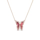 J Fine 18K Rose Gold Argyle Pink™ Diamond and Pink Tourmaline Butterfly Necklace