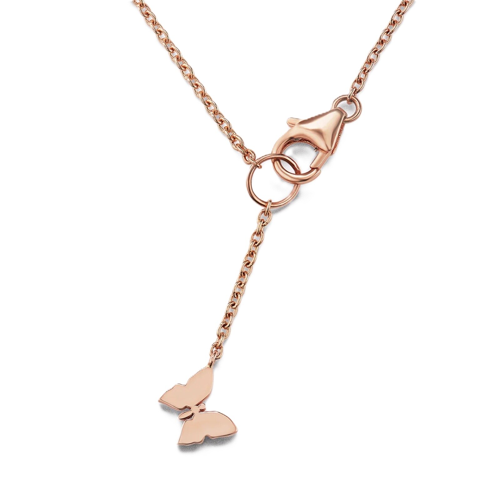 J Fine 18K Rose Gold Argyle Pink™ Diamond and Pink Tourmaline Butterfly Necklace