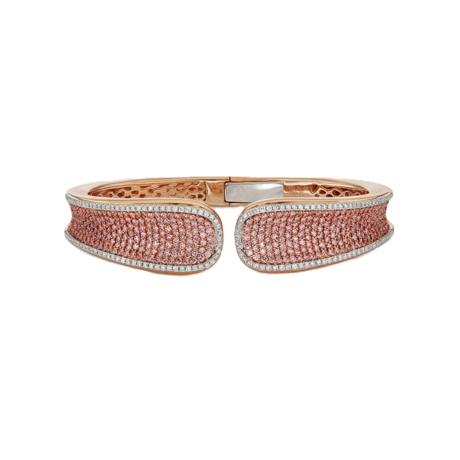 J Fine 18K Rose Gold Argyle Pink™ Diamond Saddle Cuff Bracelet