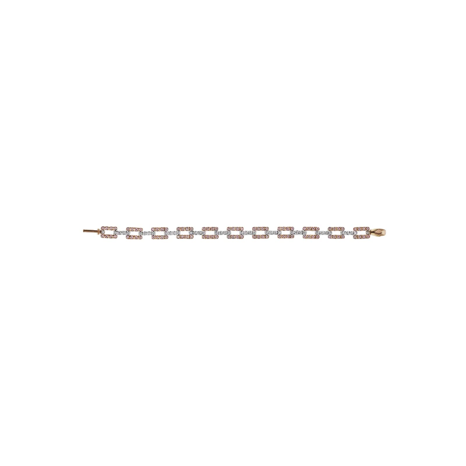 J Fine 18K White & Pink Gold Argyle Pink™ Diamond Link Bracelet