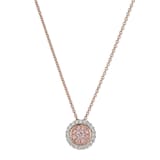 J Fine Platinum & 18K Rose Gold Argyle Pink™ Diamond Double Halo Necklace