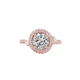 J Fine 18K Pink Gold Argyle Pink™ Diamond and Round Gray Diamond Ring - Size 6.5