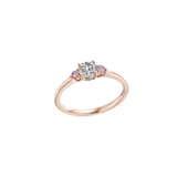 J Fine 18K Pink Gold Argyle Pink™ Diamond and Gray Diamond Stackable Three Stone Ring - Size 6.5