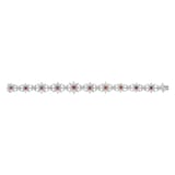 J Fine Platinum Deep Pink Diamond Floral Bracelet