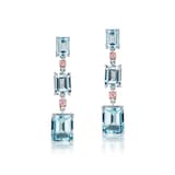 J Fine 18K White & Rose Gold Argyle Pink™ Diamond and Aquamarine Three Station Drop Earrings
