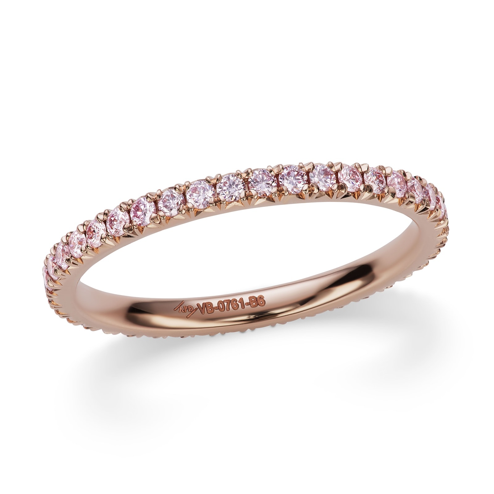 J Fine 18K Rose Gold Argyle Pink™ Diamond French Pave Eternity Band Ring