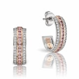 J Fine Platinum & 18K Rose Gold Argyle Pink™ Diamond Huggie Earrings