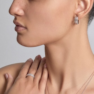 J Fine Platinum & 18K Rose Gold Argyle Pink™ Diamond Huggie Earrings