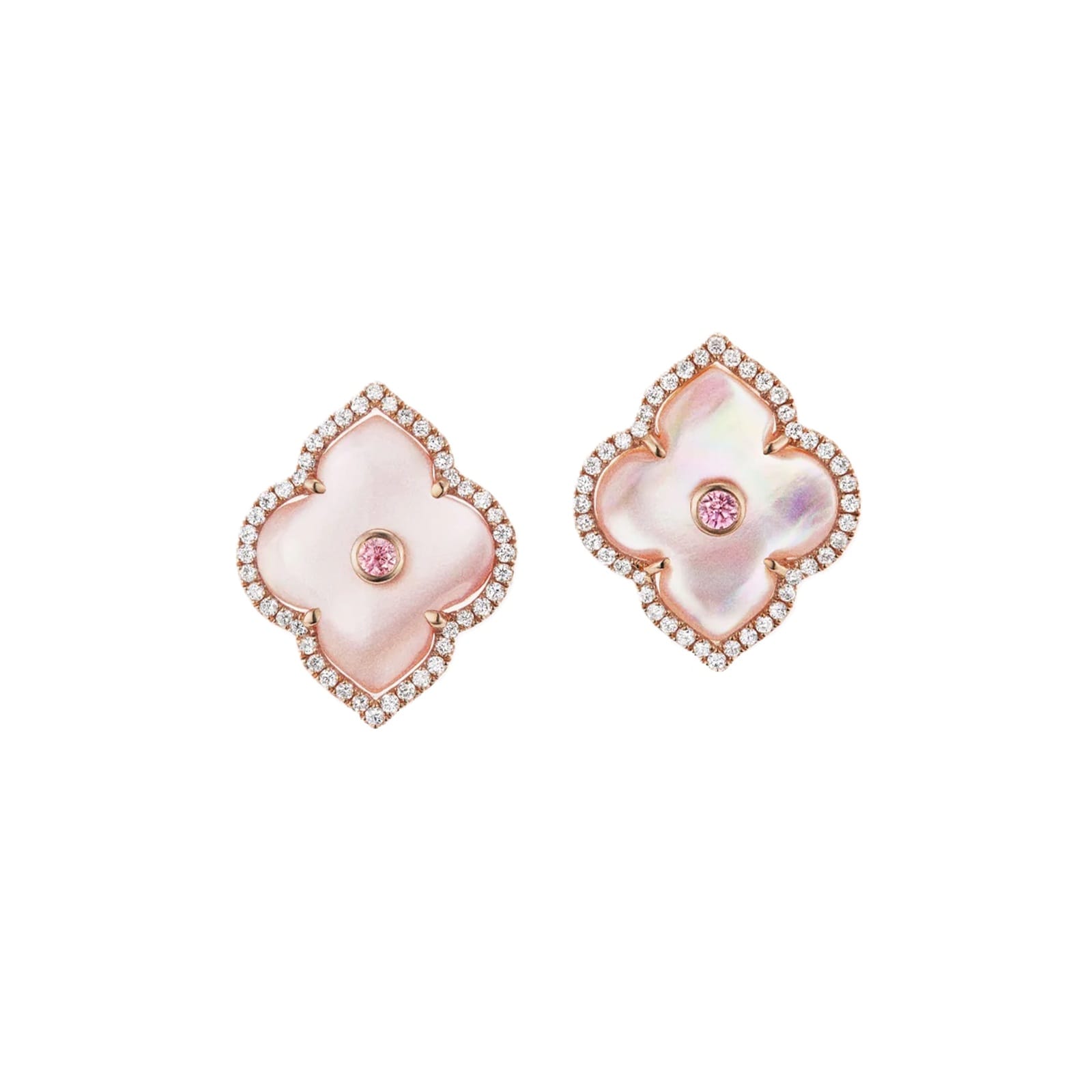 J Fine 18K Rose Gold Argyle Pink™ Diamond & Mother Of Pearl Stud Earrings