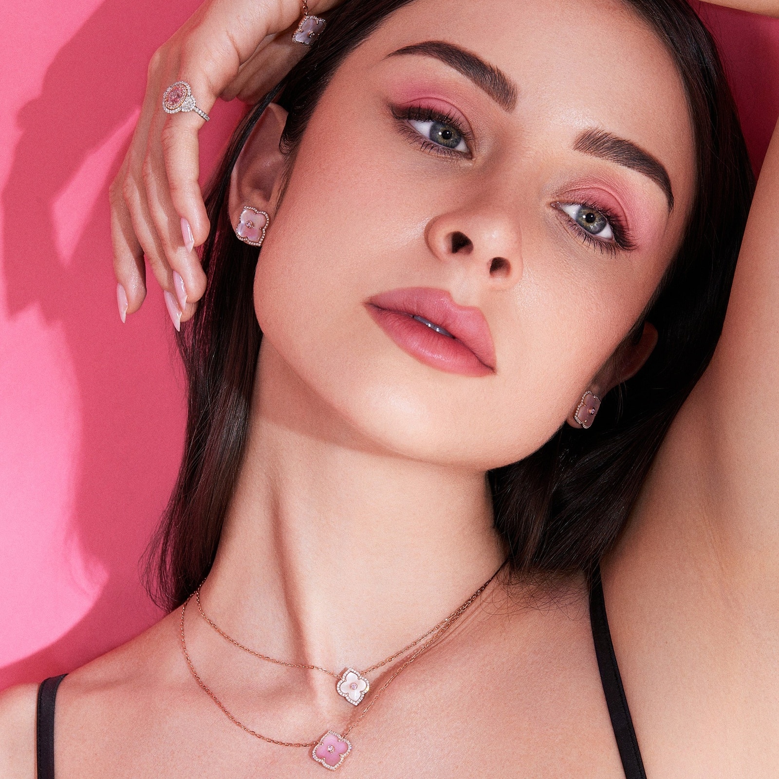 J Fine 18K Rose Gold Argyle Pink™ Diamond & Mother Of Pearl Stud Earrings