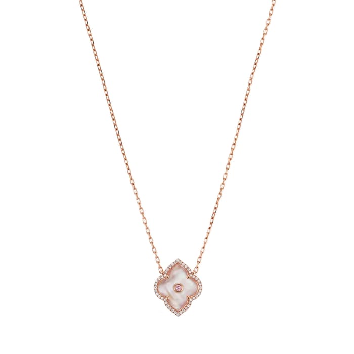 J Fine 18K Rose Gold Argyle Pink™ Diamond & Mother Of Pearl Pendant Necklace
