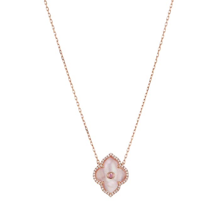 J Fine 18K Rose Gold Argyle Pink™ Diamond & Mother Of Pearl Pendant Necklace