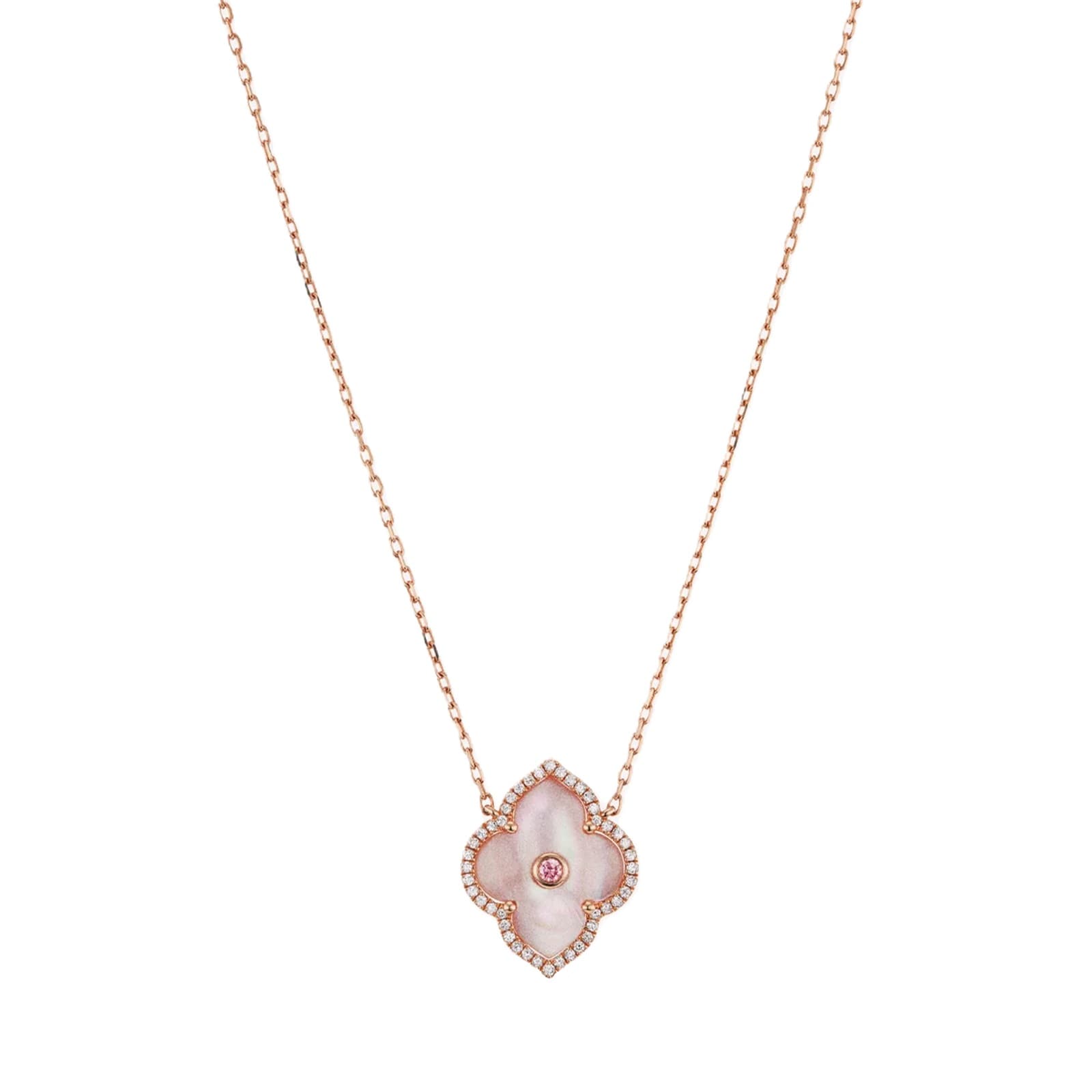 J Fine 18K Rose Gold Argyle Pink™ Diamond & Mother Of Pearl Pendant Necklace