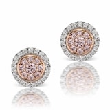 J Fine Platinum & 18K Rose Gold Argyle Pink™ Diamond Double Halo Stud Earrings
