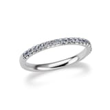 J Fine Platinum Argyle Blue Diamond French Pave Half Eternity Band - Ring Size 6.5