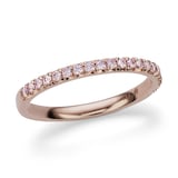 J Fine 18K Rose Gold Argyle Pink™ Diamond French Pave Half Eternity Band - Ring Size 6
