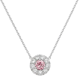 J Fine Platinum & 18K Rose Gold Argyle Pink™ Diamond Halo Pendant Necklace