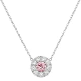J Fine Platinum & 18K Rose Gold Argyle Pink™ Diamond Halo Pendant Necklace