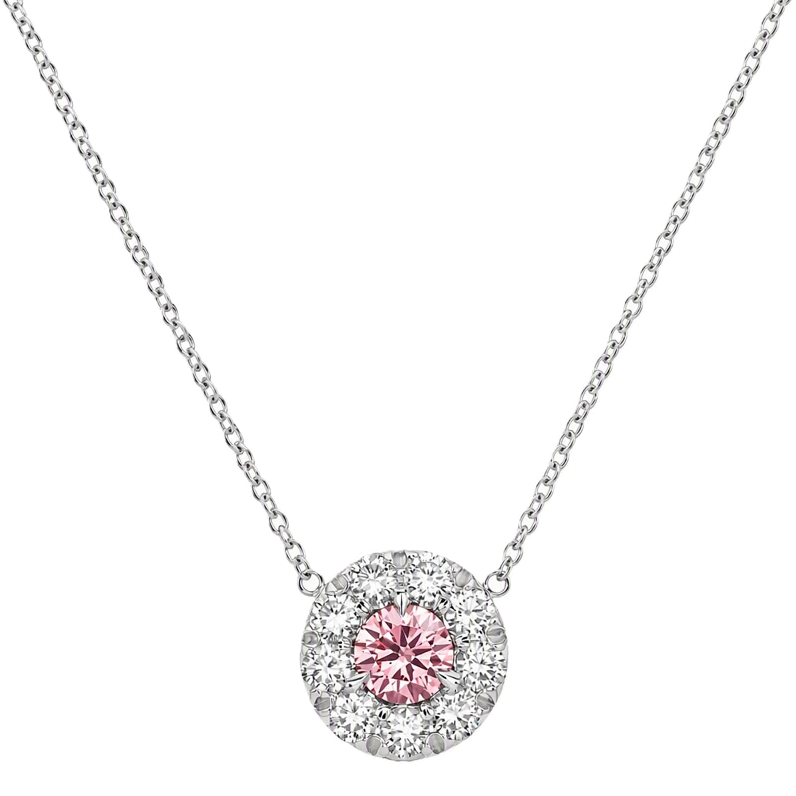 J Fine Platinum & 18K Rose Gold Argyle Pink™ Diamond Halo Pendant Necklace