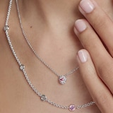 J Fine Platinum & 18K Rose Gold Argyle Pink™ Diamond Halo Pendant Necklace