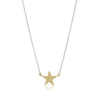 J Fine 14K Yellow & White Gold Yellow Diamond Star Pendant
