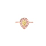 J Fine 18K Pink Gold Argyle Pink™ Diamond & Yellow Diamond Rose Cut Ring - Size 6.5