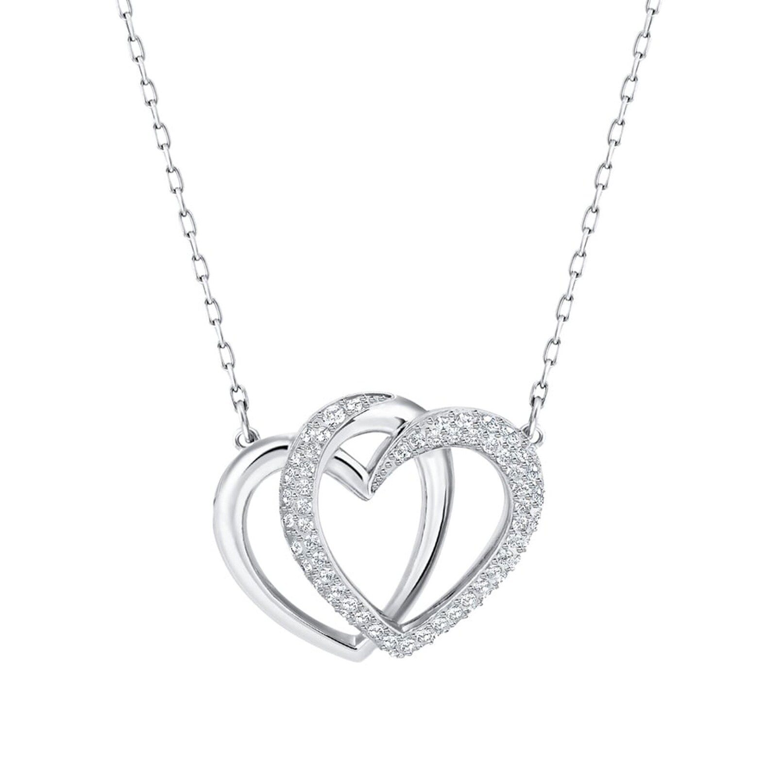 SWAROVSKI Dear Intertwining Hearts White Crystal Necklace