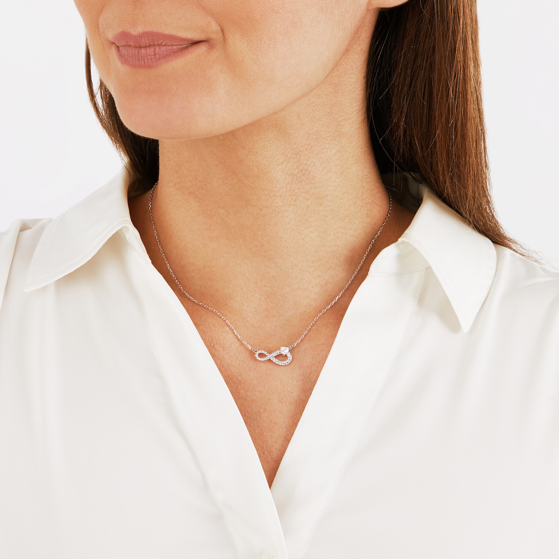 SWAROVSKI Infinity  Rhodium Plated Necklace
