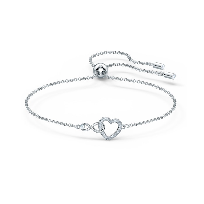 Swarovski Infinity Heart Rhodium Plated Bracelet 5524421 | Goldsmiths