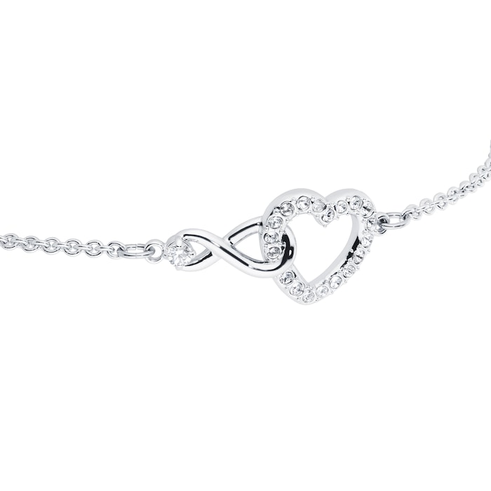 Infinity Heart Rhodium Plated Bracelet