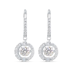 37742209 - Sparkling Dance Rhodium Plated Drop Earrings