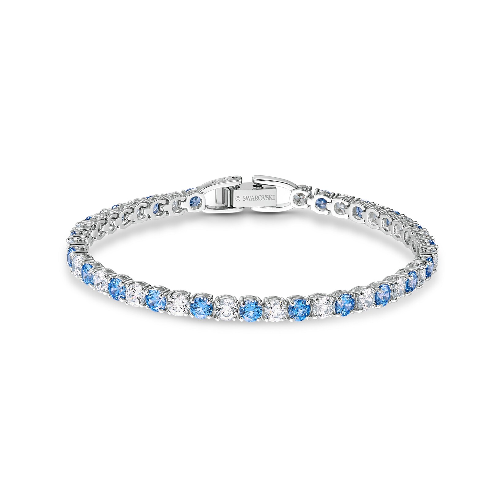 SWAROVSKI Deluxe Light Blue Rhodium Plated Rennis Bracelet