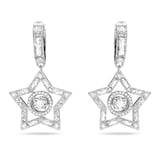 Swarovski Silver Coloured Stella Star Cubic Zirconia Drop Earrings