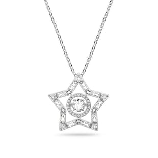Swarovski Silver Coloured Stella Star Cubic Zirconia Pendant