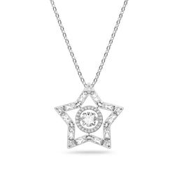 37742244 - Silver Coloured Stella Star Cubic Zirconia Pendant